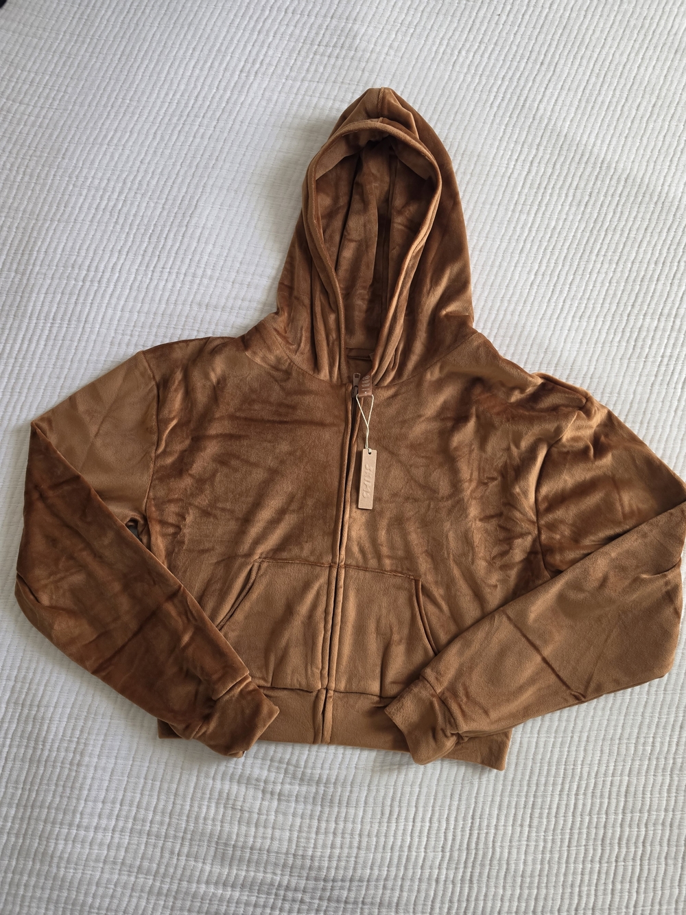 SKIMS Velour Zip Hoodie Copper